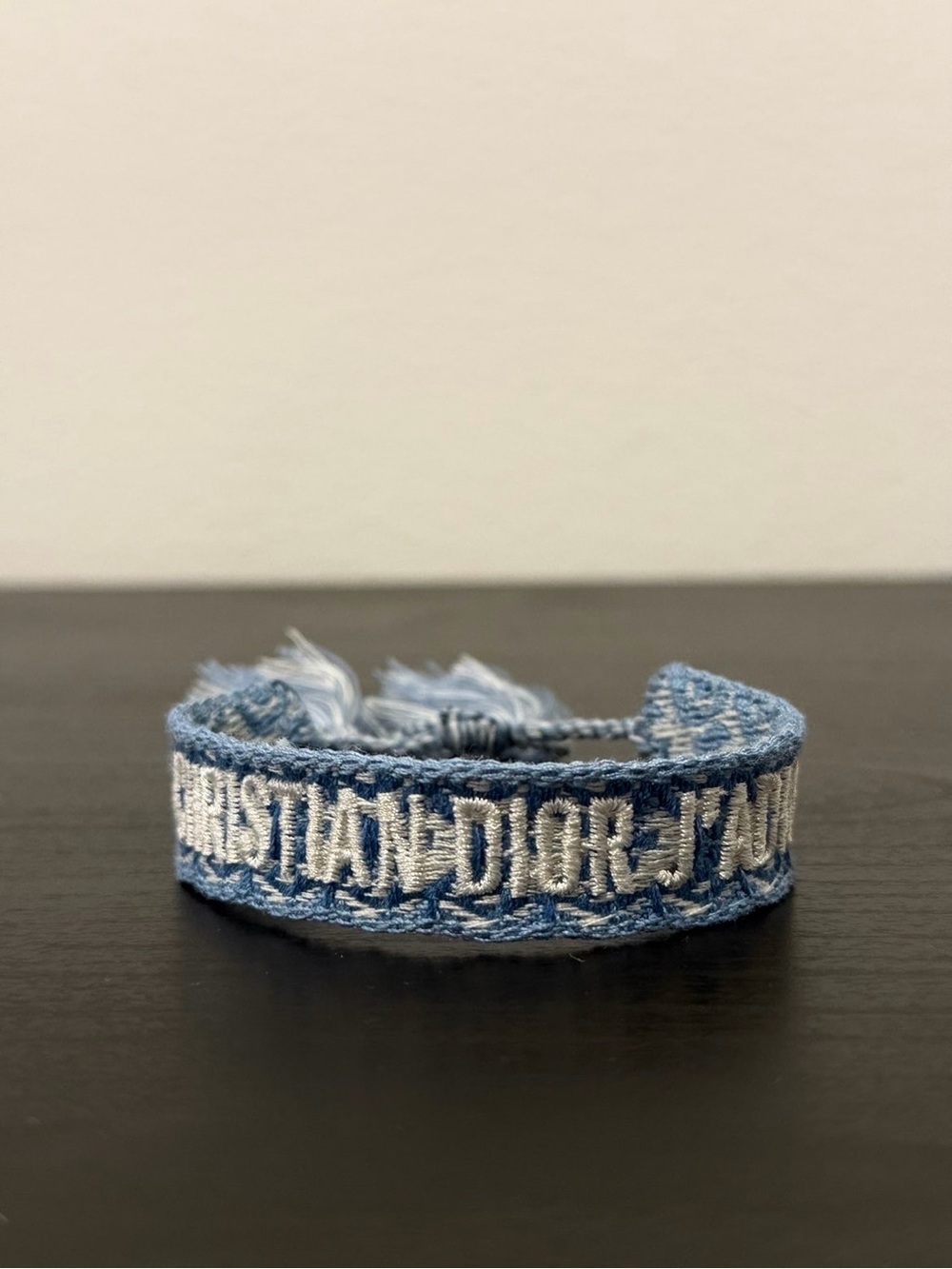 Christian dior J’adior blue flower cotton woven adjustable bracelet